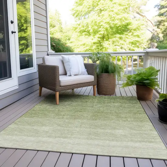 Green And Ivory Ombre Washable Indoor Outdoor Area Rug Photo 7