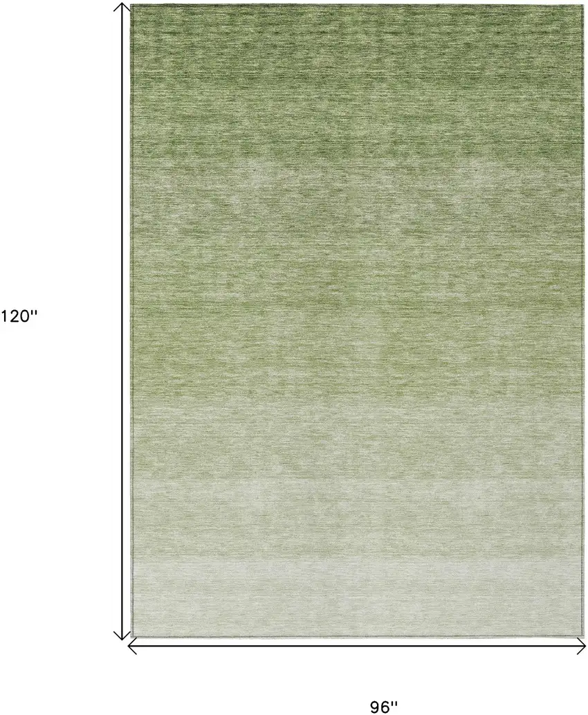 Green And Ivory Ombre Washable Indoor Outdoor Area Rug Photo 3