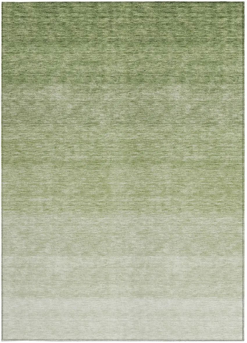 Green And Ivory Ombre Washable Indoor Outdoor Area Rug Photo 6