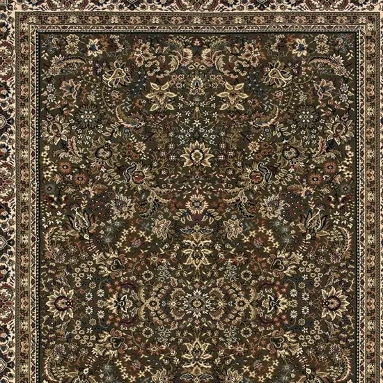 Green And Ivory Oriental Area Rug Photo 3