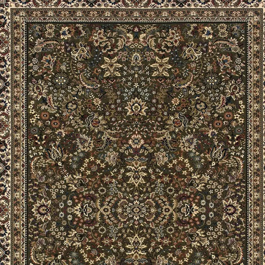 Green And Ivory Oriental Area Rug Photo 3