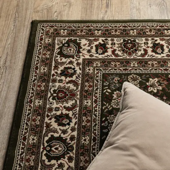 Green And Ivory Oriental Area Rug Photo 7