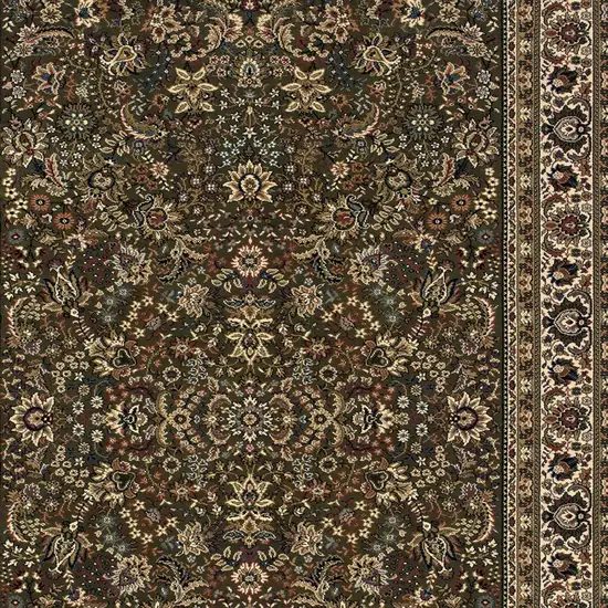 Green And Ivory Oriental Area Rug Photo 4