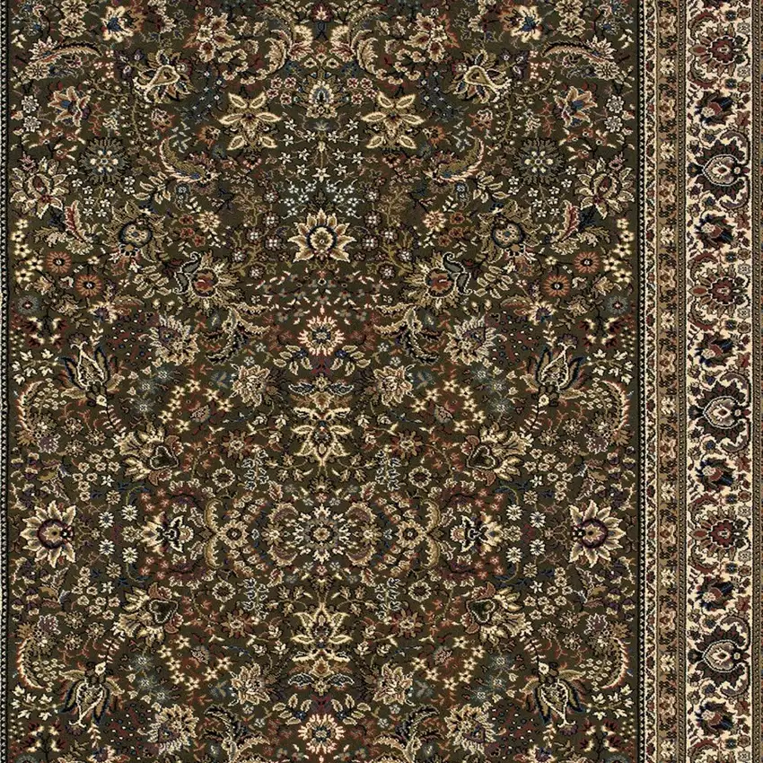 Green And Ivory Oriental Area Rug Photo 4