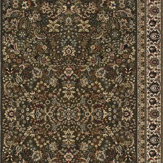 Green And Ivory Oriental Area Rug Photo 4