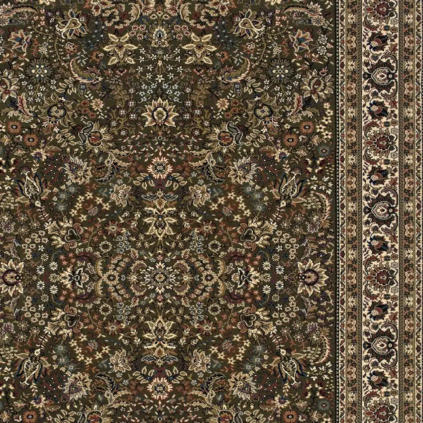 Green And Ivory Oriental Area Rug Photo 4