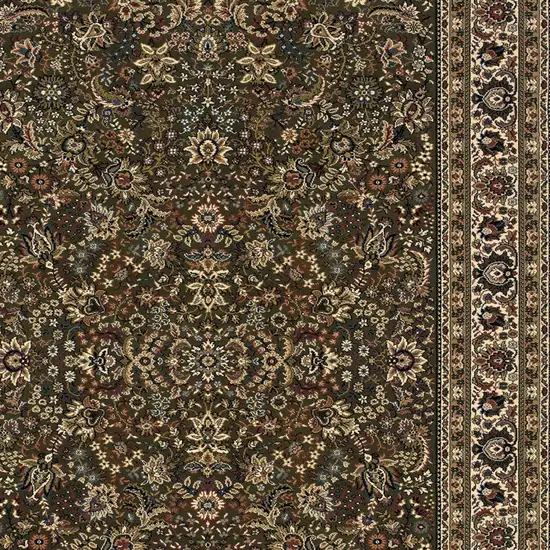 Green And Ivory Oriental Area Rug Photo 4