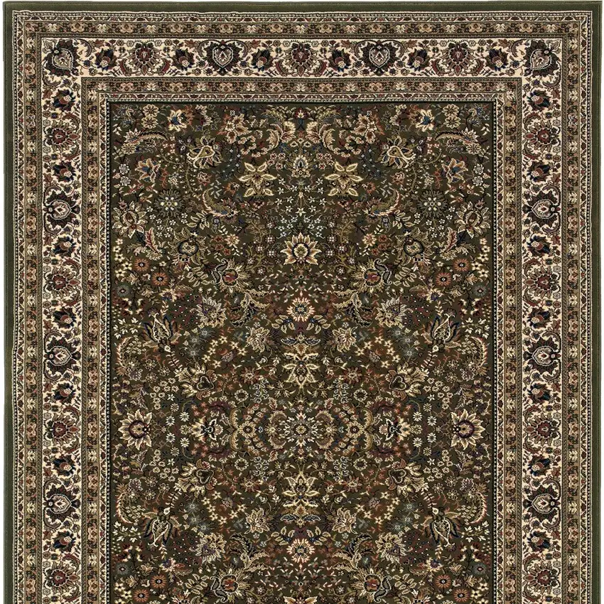 Green And Ivory Oriental Area Rug Photo 5