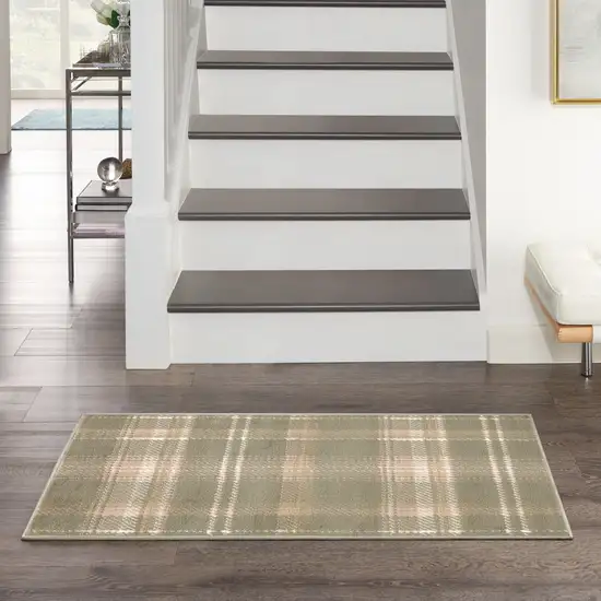 Green And Ivory Plaid Area Rug Photo 5