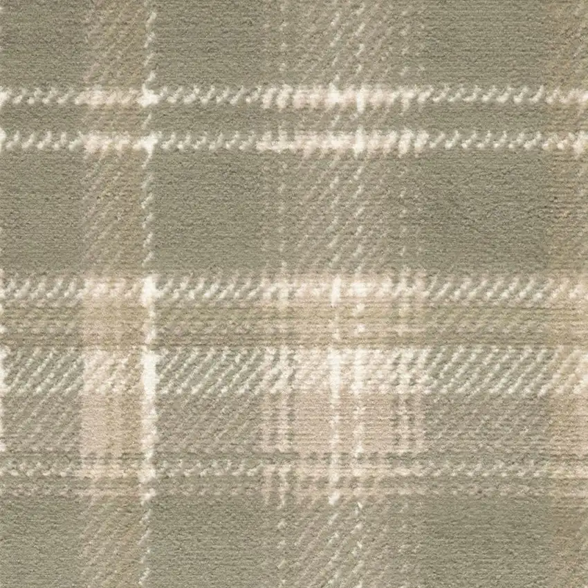 Green And Ivory Plaid Area Rug Photo 2