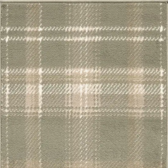 Green And Ivory Plaid Area Rug Photo 8