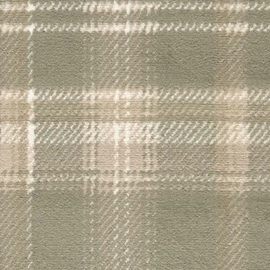 Green And Ivory Plaid Area Rug Photo 7