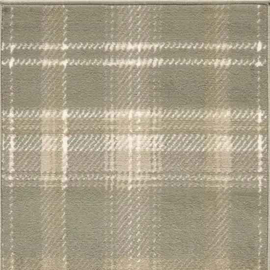Green And Ivory Plaid Area Rug Photo 3