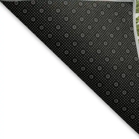 Green And Ivory Plaid Washable Area Rug With UV Protection Photo 2