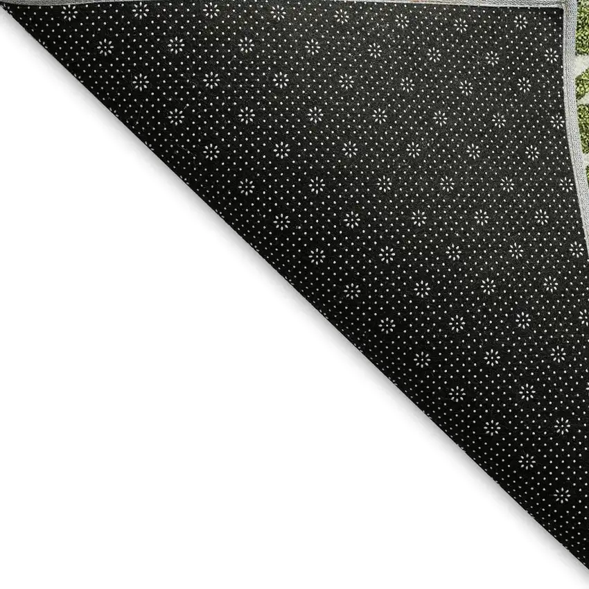 Green And Ivory Plaid Washable Area Rug With UV Protection Photo 2