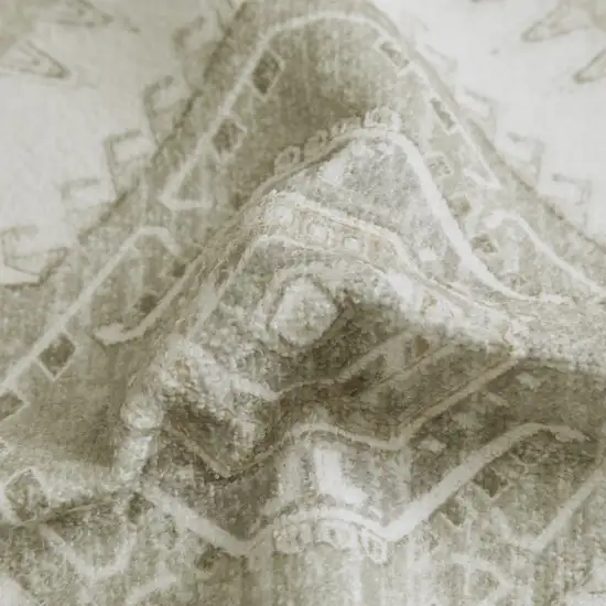 Green And Ivory Southwestern Washable Area Rug Photo 8