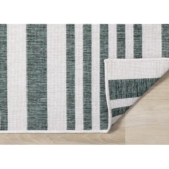 Green And Ivory Striped Area Rug Photo 9