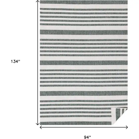 Green And Ivory Striped Area Rug Photo 3