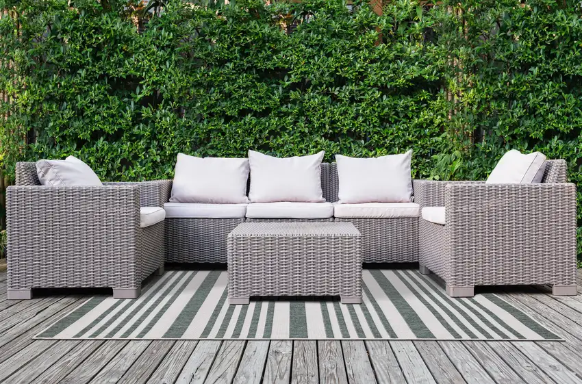 Green And Ivory Striped Area Rug Photo 6