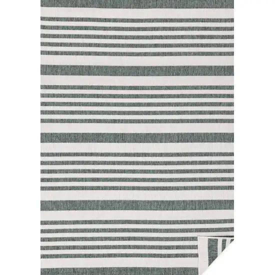 Green And Ivory Striped Area Rug Photo 2