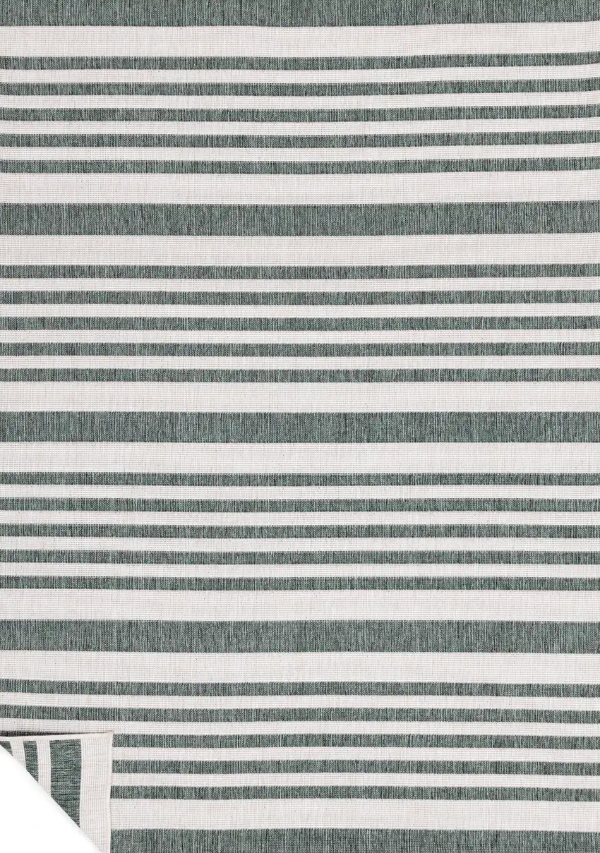 Green And Ivory Striped Area Rug Photo 5