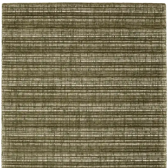 Green And Ivory Striped Hand Tufted Area Rug Photo 6