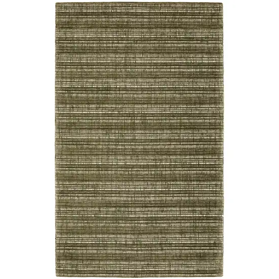 Green And Ivory Striped Hand Tufted Area Rug Photo 2