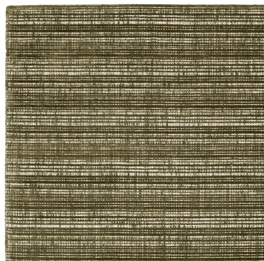 Green And Ivory Striped Hand Tufted Area Rug Photo 7