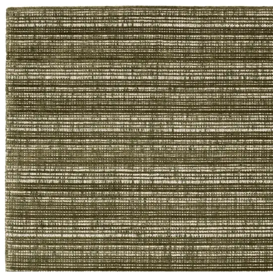 Green And Ivory Striped Hand Tufted Area Rug Photo 7