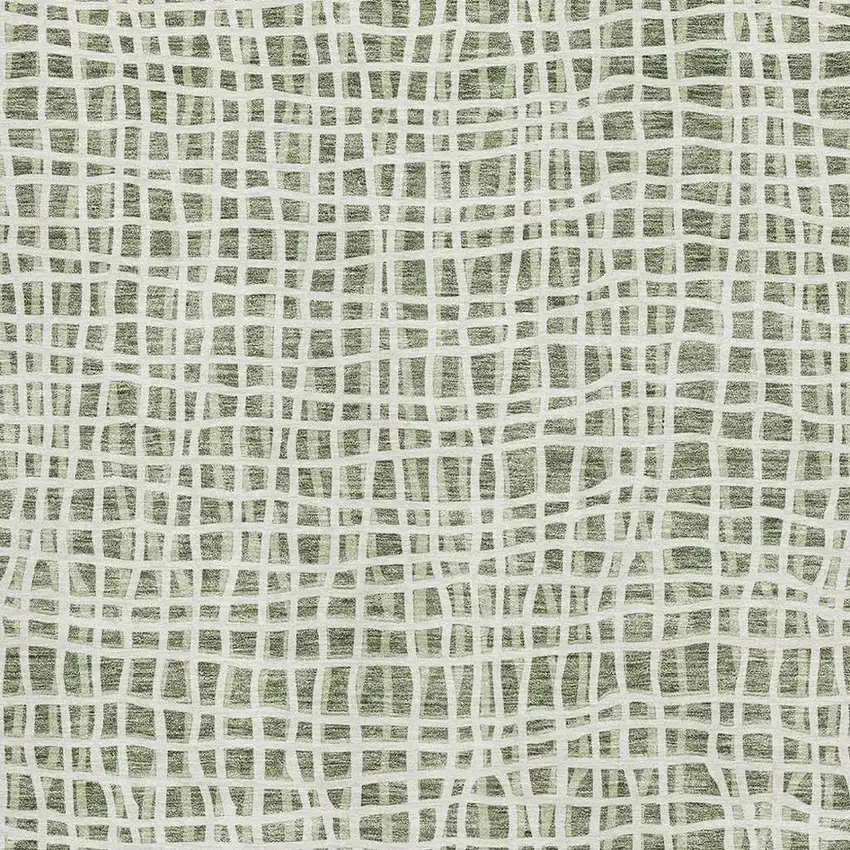 Green And Ivory Striped Washable Area Rug With UV Protection Photo 3