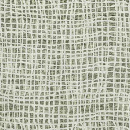 Green And Ivory Striped Washable Area Rug With UV Protection Photo 3