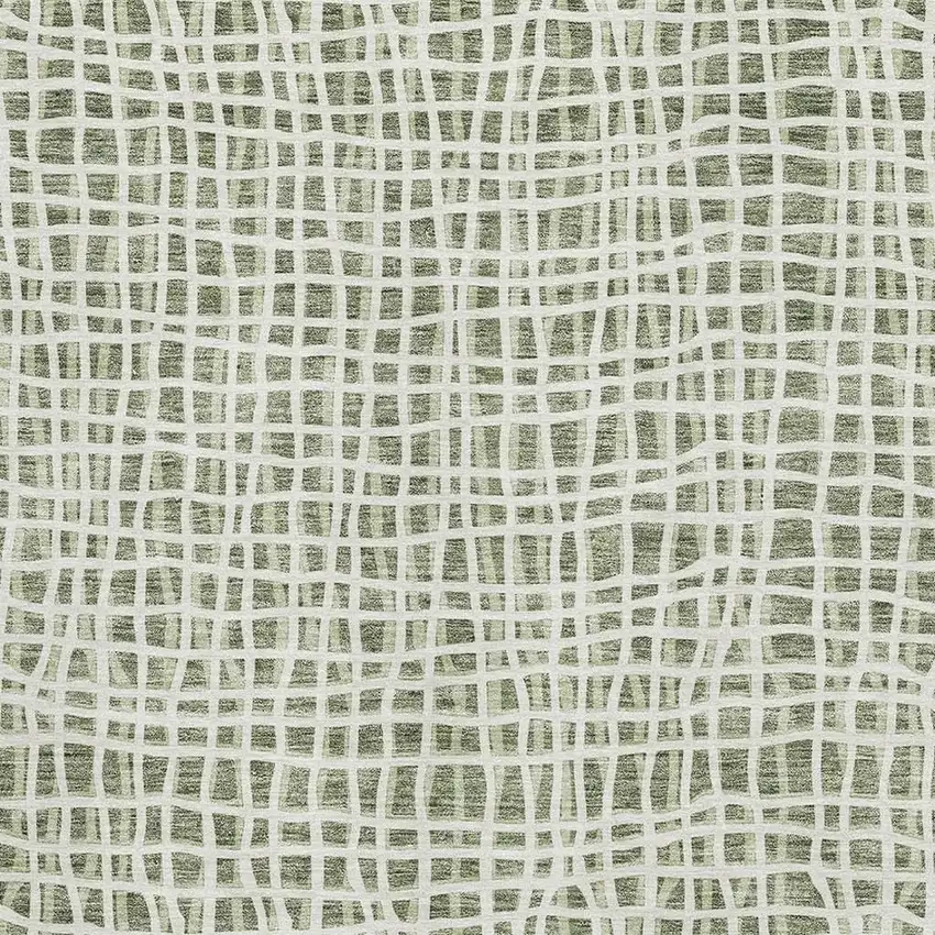 Green And Ivory Striped Washable Area Rug With UV Protection Photo 3