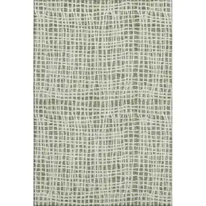 Photo of Green And Ivory Striped Washable Area Rug With UV Protection