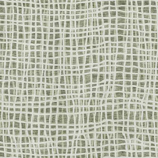 Green And Ivory Striped Washable Area Rug With UV Protection Photo 3