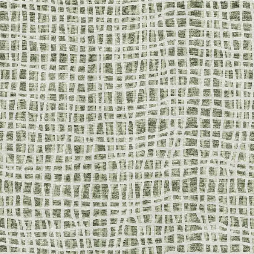 Green And Ivory Striped Washable Area Rug With UV Protection Photo 3