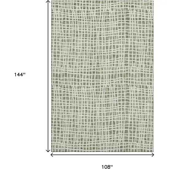 Green And Ivory Striped Washable Area Rug With UV Protection Photo 3