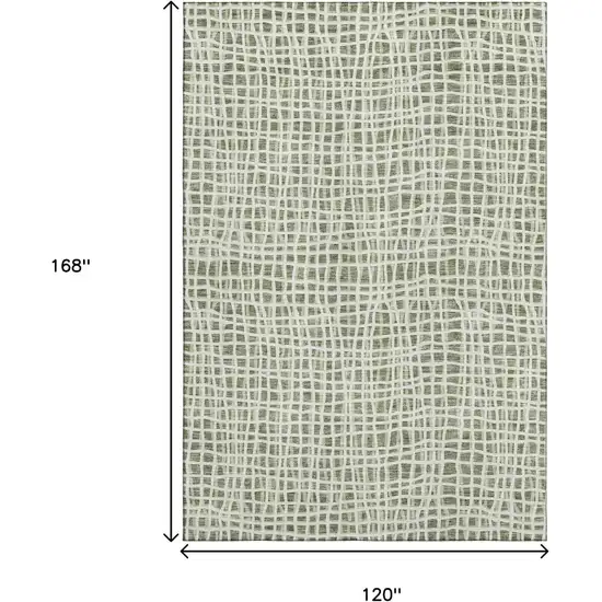 Green And Ivory Striped Washable Area Rug With UV Protection Photo 3