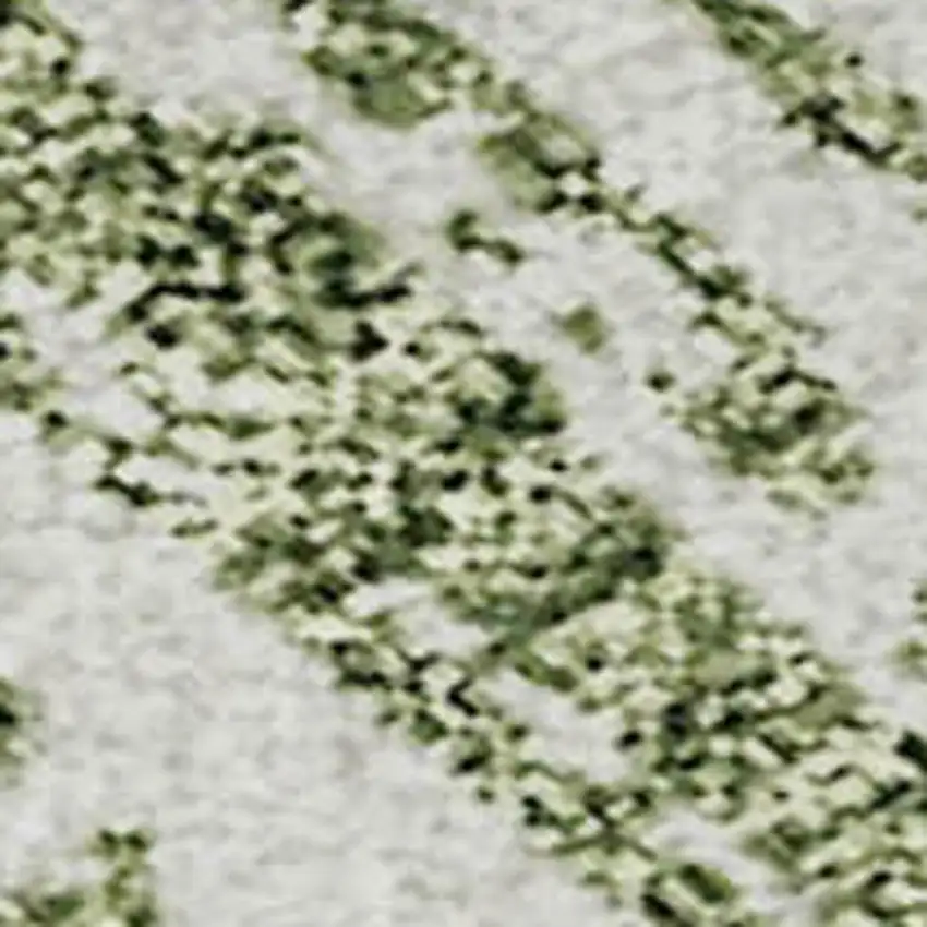 Green And Ivory Striped Washable Area Rug With UV Protection Photo 3