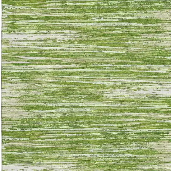Green And Ivory Striped Washable Area Rug With UV Protection Photo 3