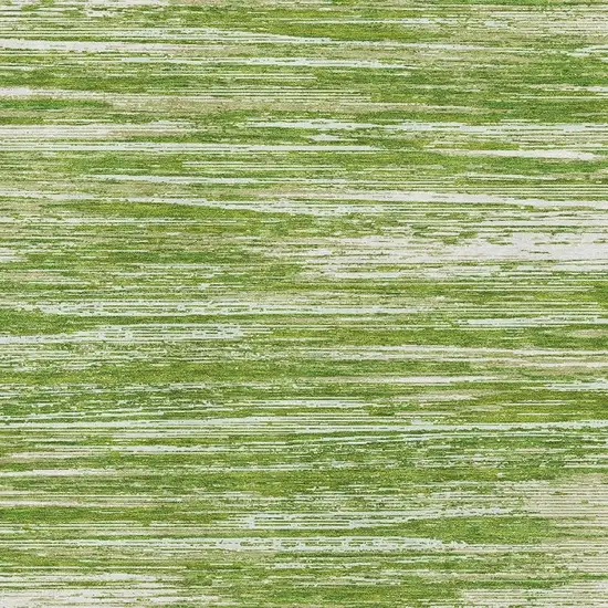 Green And Ivory Striped Washable Area Rug With UV Protection Photo 3