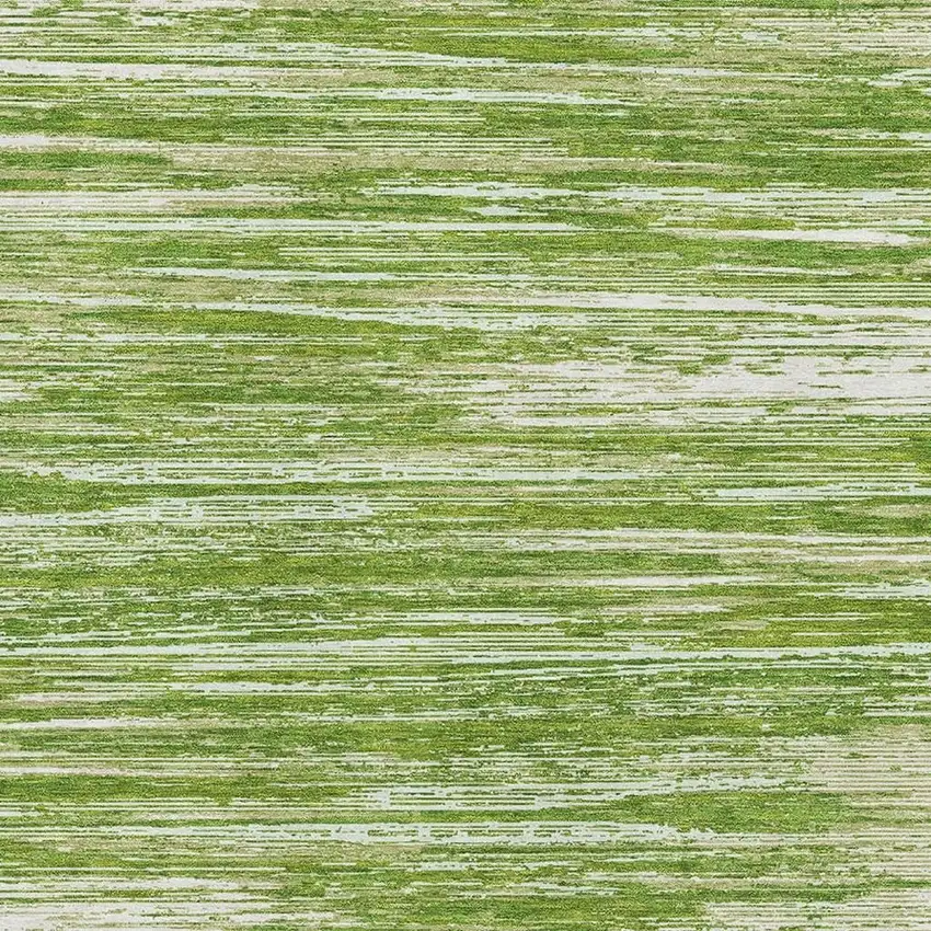 Green And Ivory Striped Washable Area Rug With UV Protection Photo 3