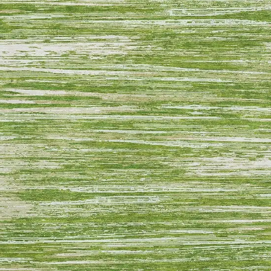 Green And Ivory Striped Washable Area Rug With UV Protection Photo 3