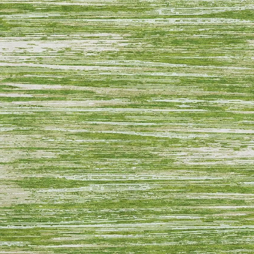 Green And Ivory Striped Washable Area Rug With UV Protection Photo 3