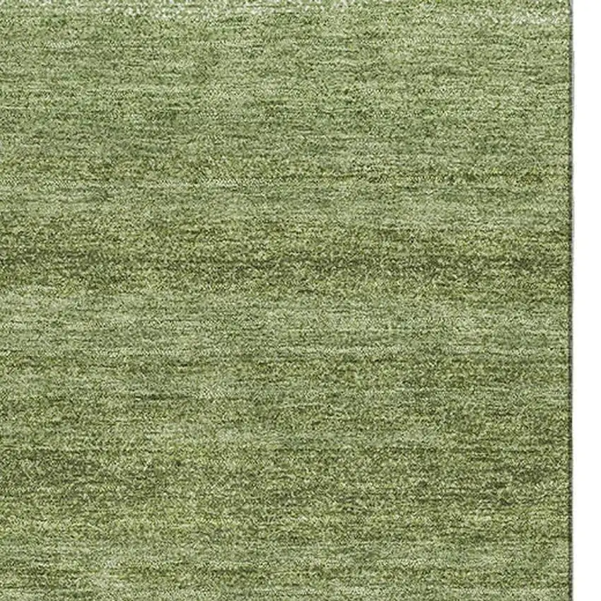 Green And Ivory Striped Washable Area Rug With UV Protection Photo 2