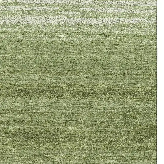 Green And Ivory Striped Washable Area Rug With UV Protection Photo 3