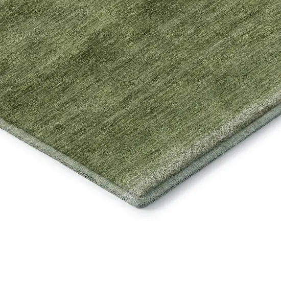 Green And Ivory Striped Washable Area Rug With UV Protection Photo 8