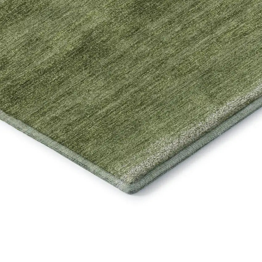 Green And Ivory Striped Washable Area Rug With UV Protection Photo 8