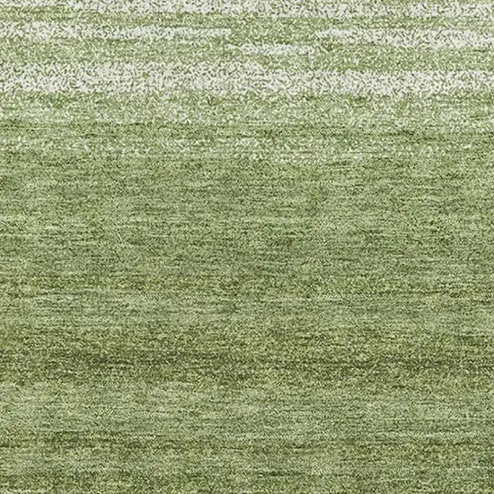 Green And Ivory Striped Washable Area Rug With UV Protection Photo 2