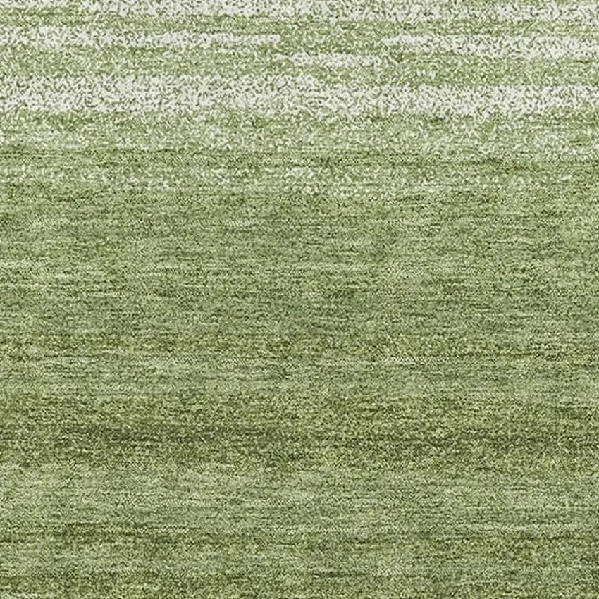 Green And Ivory Striped Washable Area Rug With UV Protection Photo 2