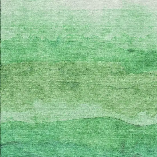 Green And Ivory Striped Washable Area Rug With UV Protection Photo 2